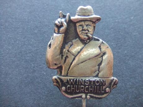 Sir Winston Churchill Brits staatsman winnaar van de Nobelprijs voor Literatuur  zilverkleurig